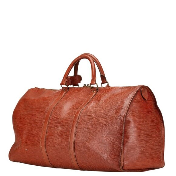 LOUIS VUITTON Brown Leather Keepall 50 Boston Bag - Picture 2 of 11